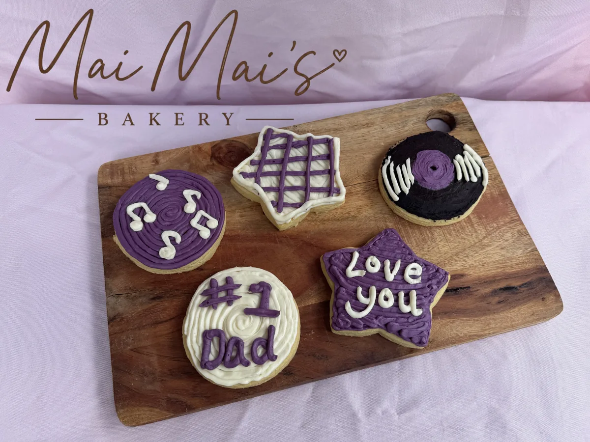 A collection of decorated celebration cookies